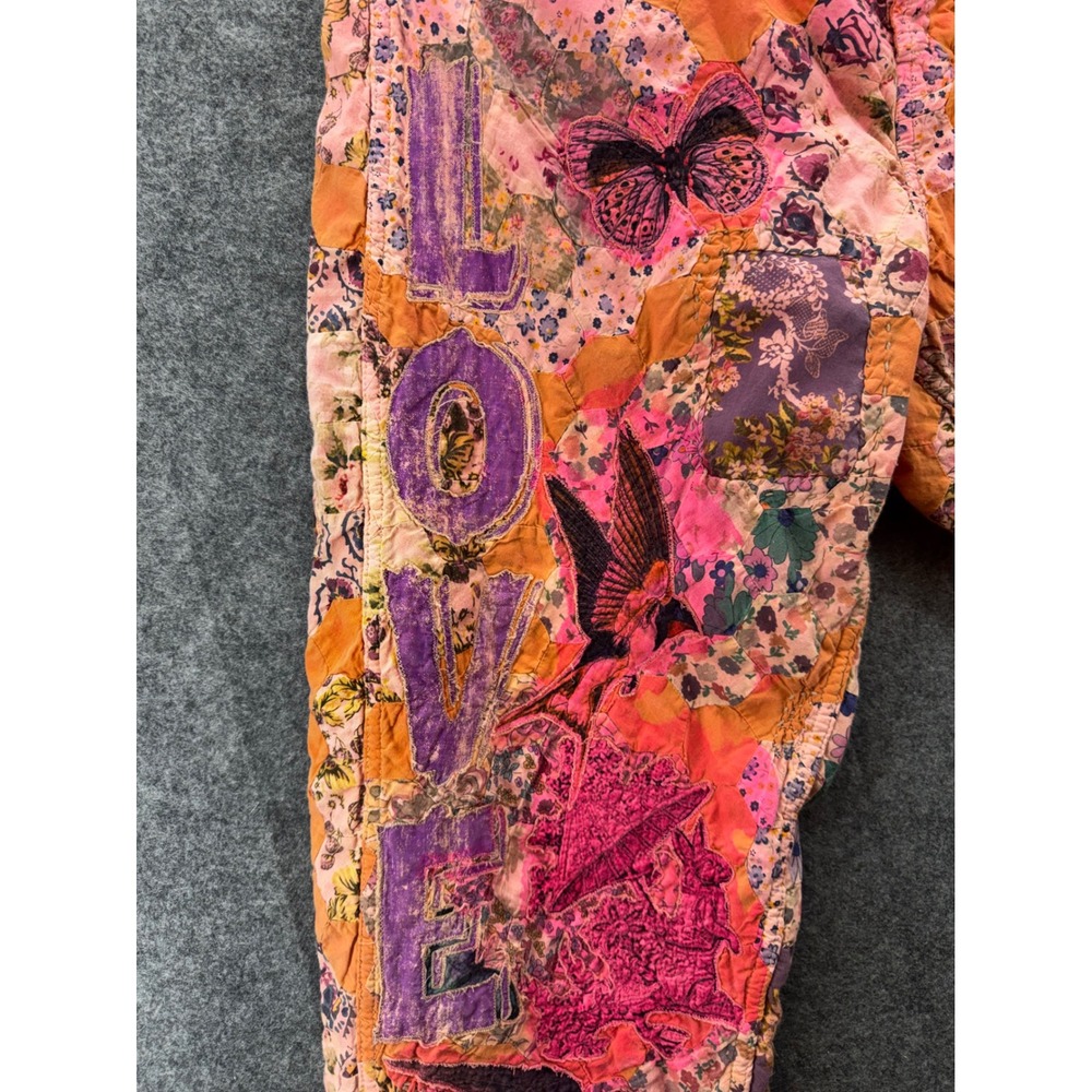 Magnolia Pearl Love Co Quilt Nature Pant Size OS Patchwork Pink Orange Boho - Picture 13 of 16